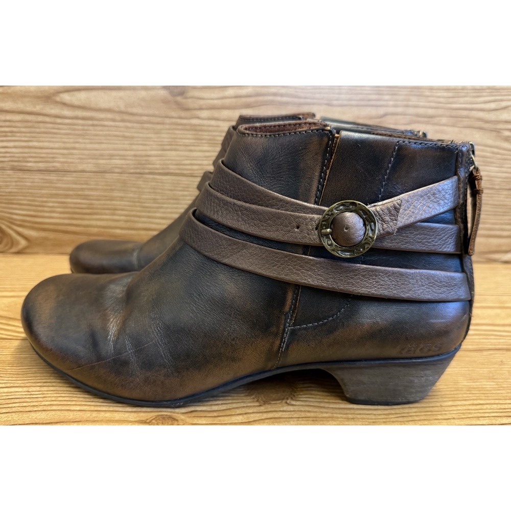 Taos Boots Bolero Women's Brown Leather Ankle Zip Bootie Casual Size 10‎